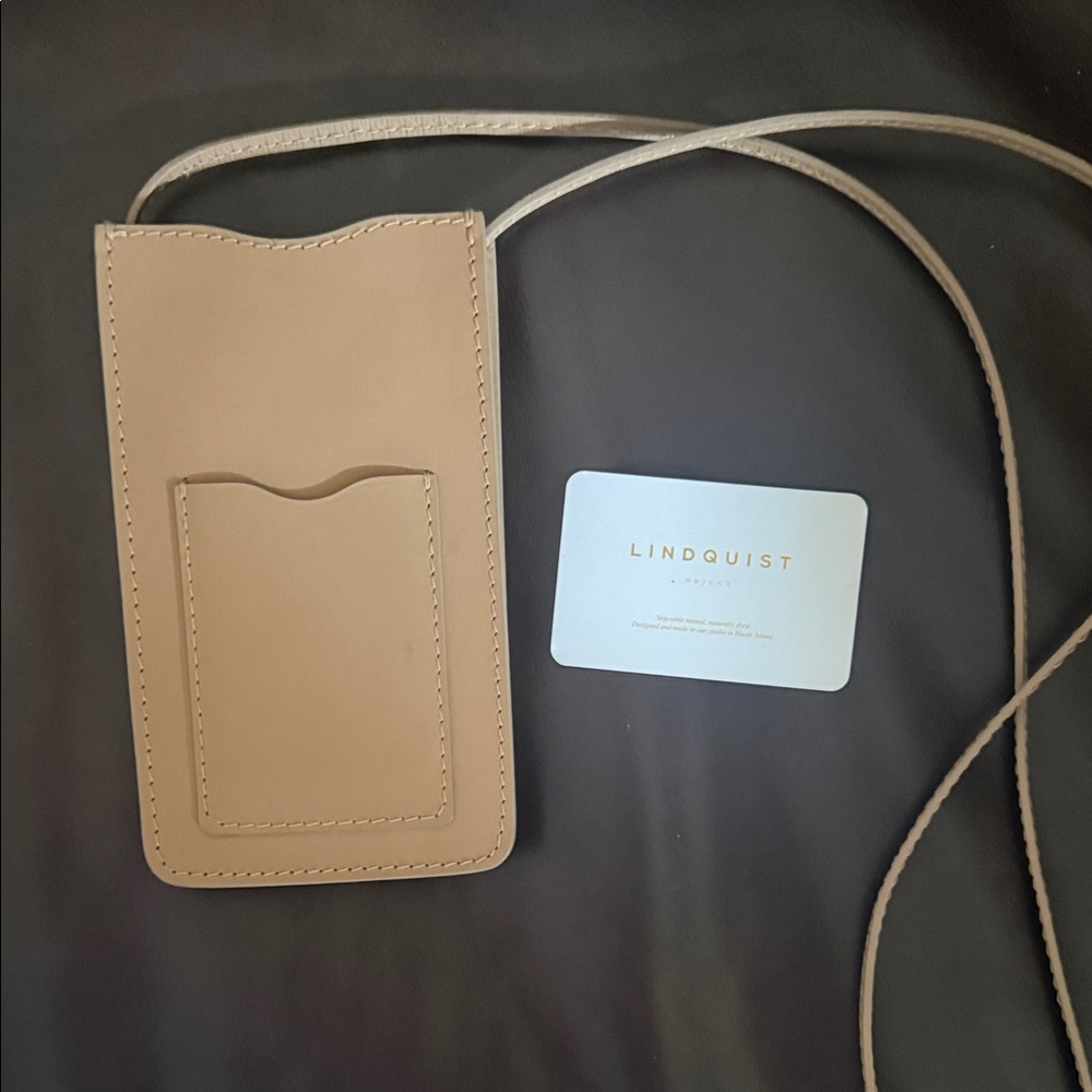 Lindquist Tan Leather Pal Phone Bag